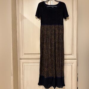 Carole Little Black and Brown Leopard Print Dress